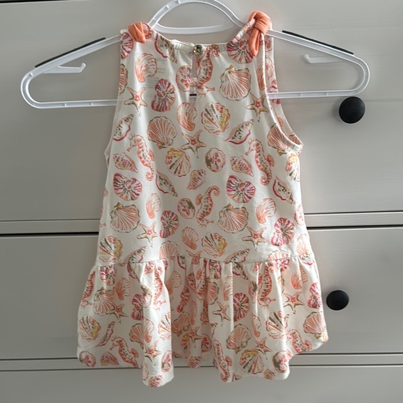 Seashell Print Girls Sleeveless Summer Dress Cream and Orange Size 5/6 - Picture 7 of 9
